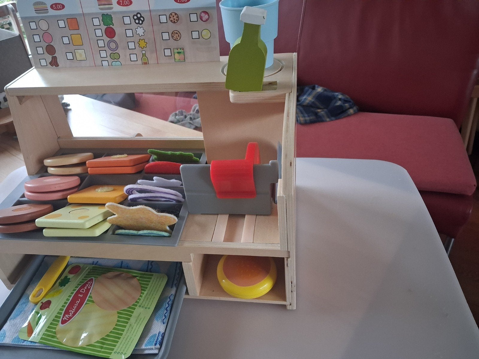 melissa&Doug sandwich counter, sandwich makermetspeelkeuken/, Ophalen, Zo goed als nieuw, Knutselen