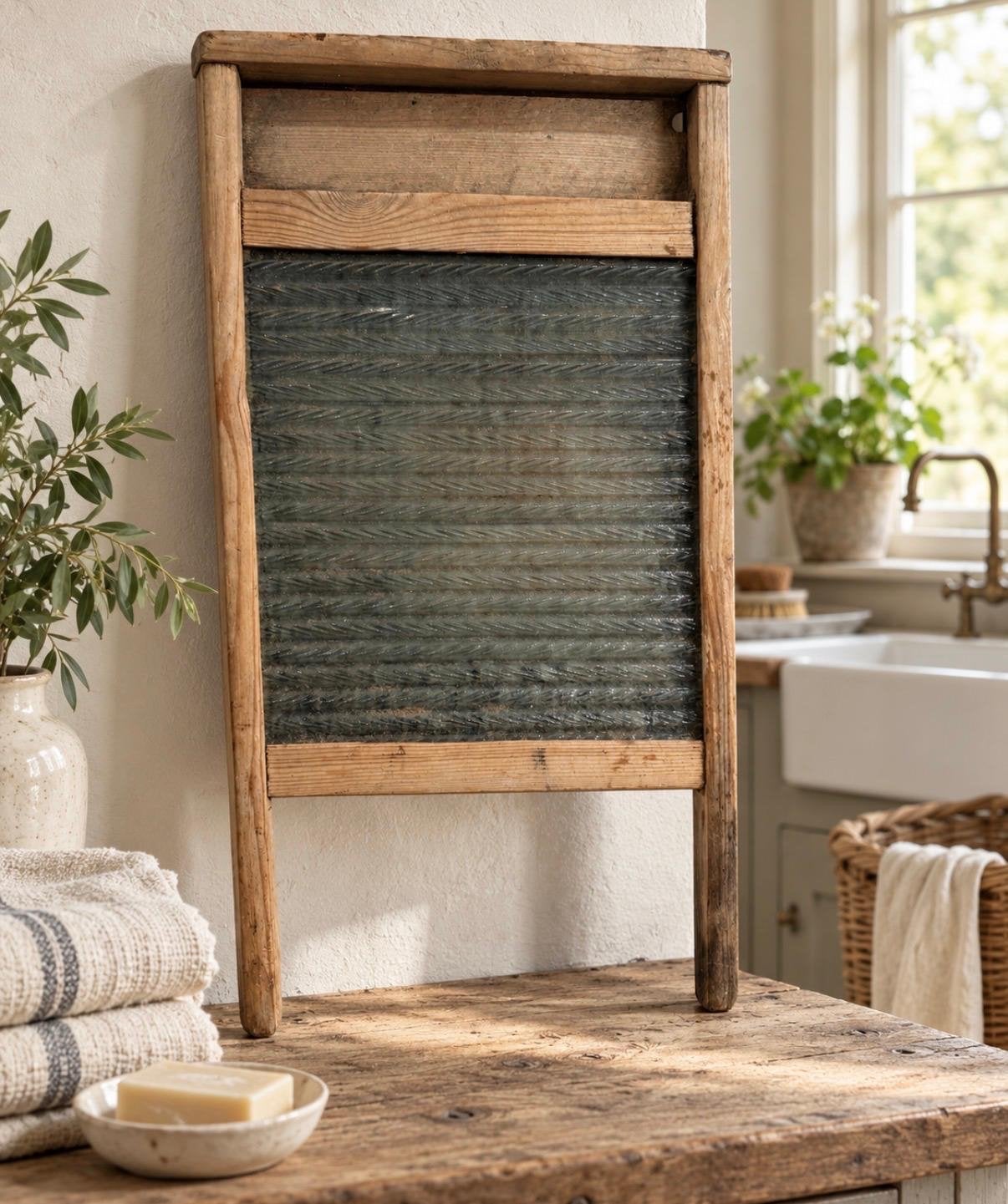 Antieke Zweedse Waskast met Glas, Ophalen