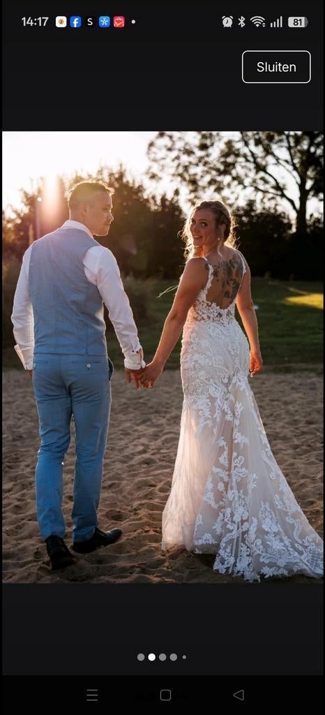 Enzoani Blue Marianna Bruidsjurk, Trouwjurk, Wit, Nieuw, Ophalen of Verzenden