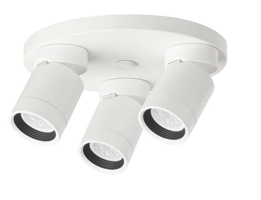 IKEA Nymane plafondspot met 3 spots wit, inclusief LED spots, GU10, Ophalen of Verzenden, Zo goed als nieuw, LED