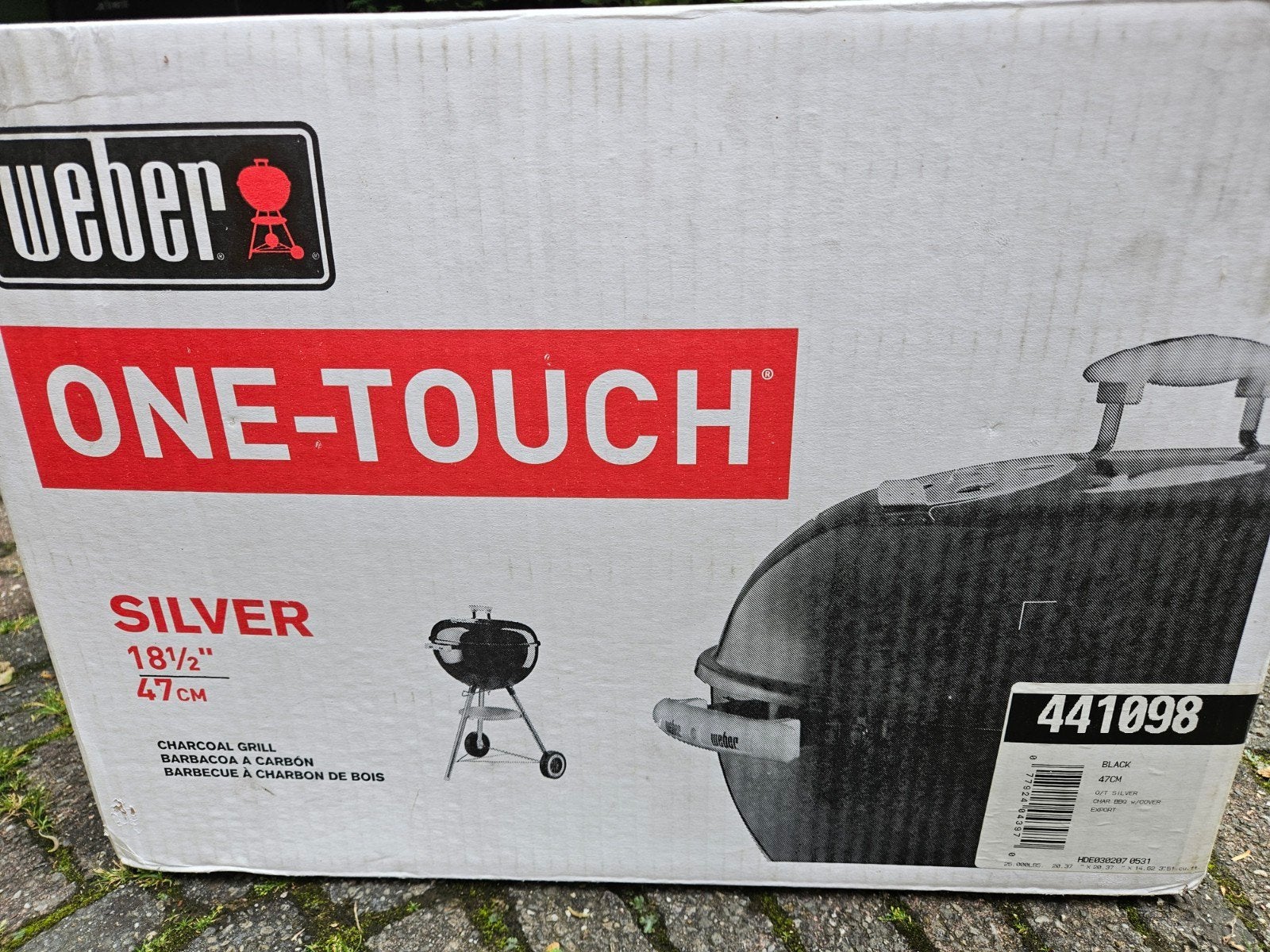 Weber One-Touch Silver Houtskoolbarbecue - 47 cm, Tuin en Terras, Ophalen of Verzenden, Gebruikt, Weber