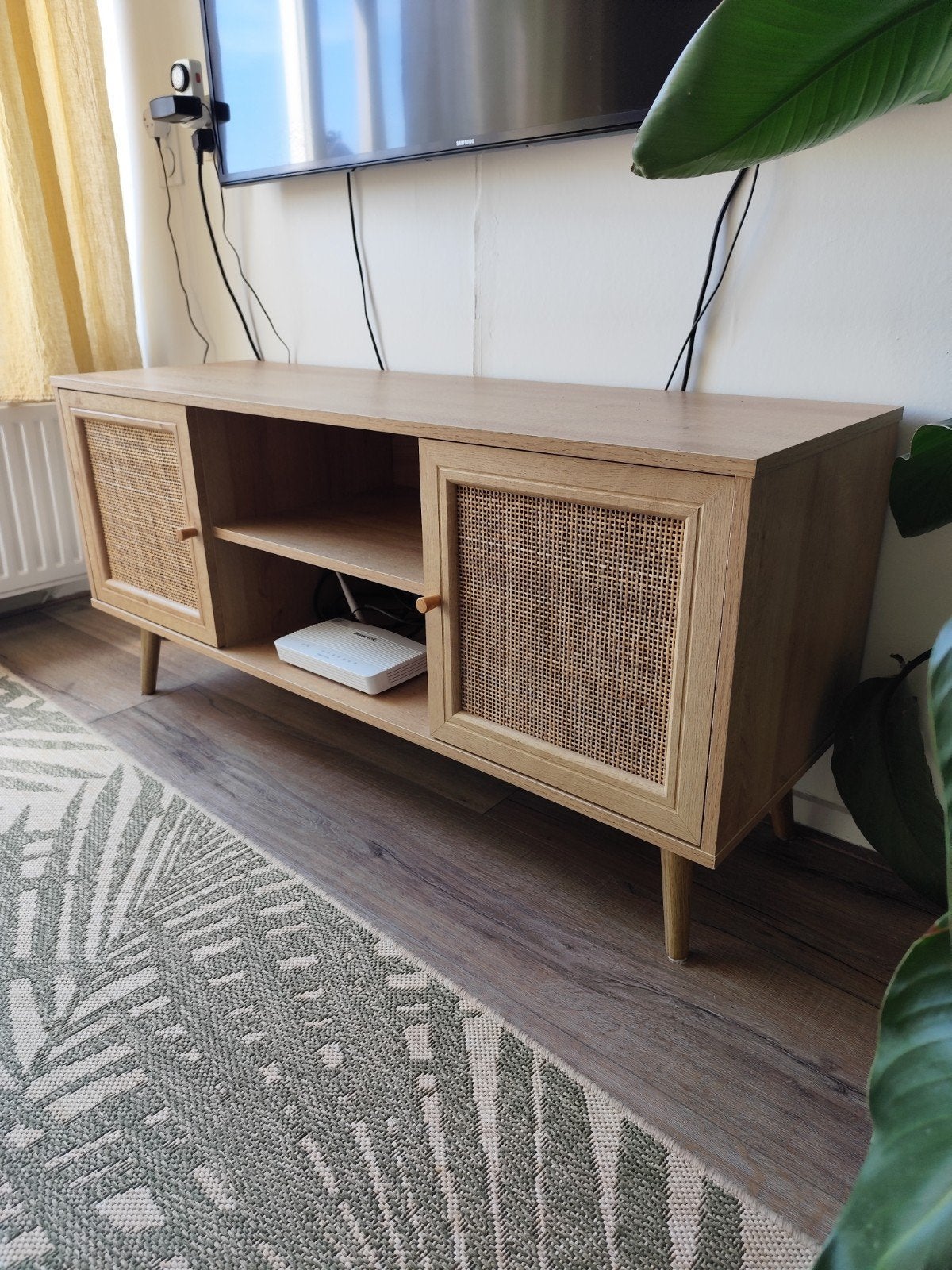 Bohème TV meubel van Sweek - 120x39x56.5cm, Ophalen, 100 tot 150 cm, Zo goed als nieuw, Boho, Modern, Rotan