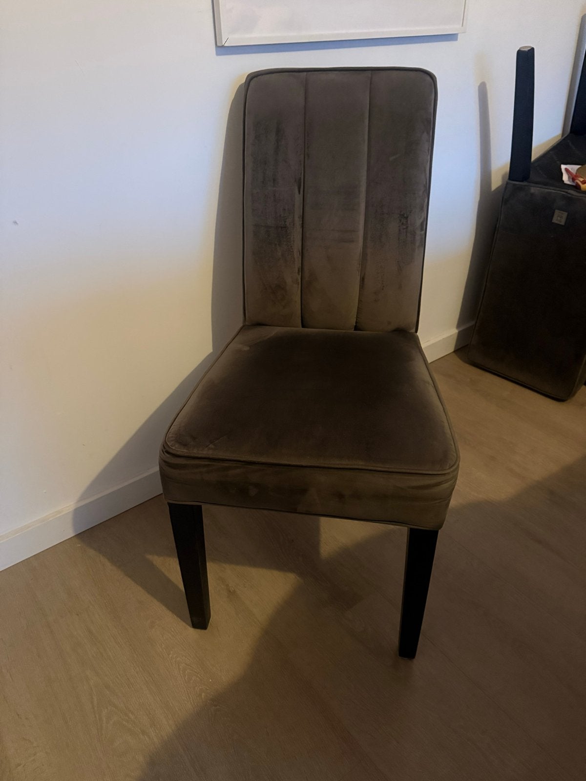Stijlvolle riviera maison velours eetkamerstoelen, Huis en Inrichting, Ophalen, Gebruikt, Drie, Stof