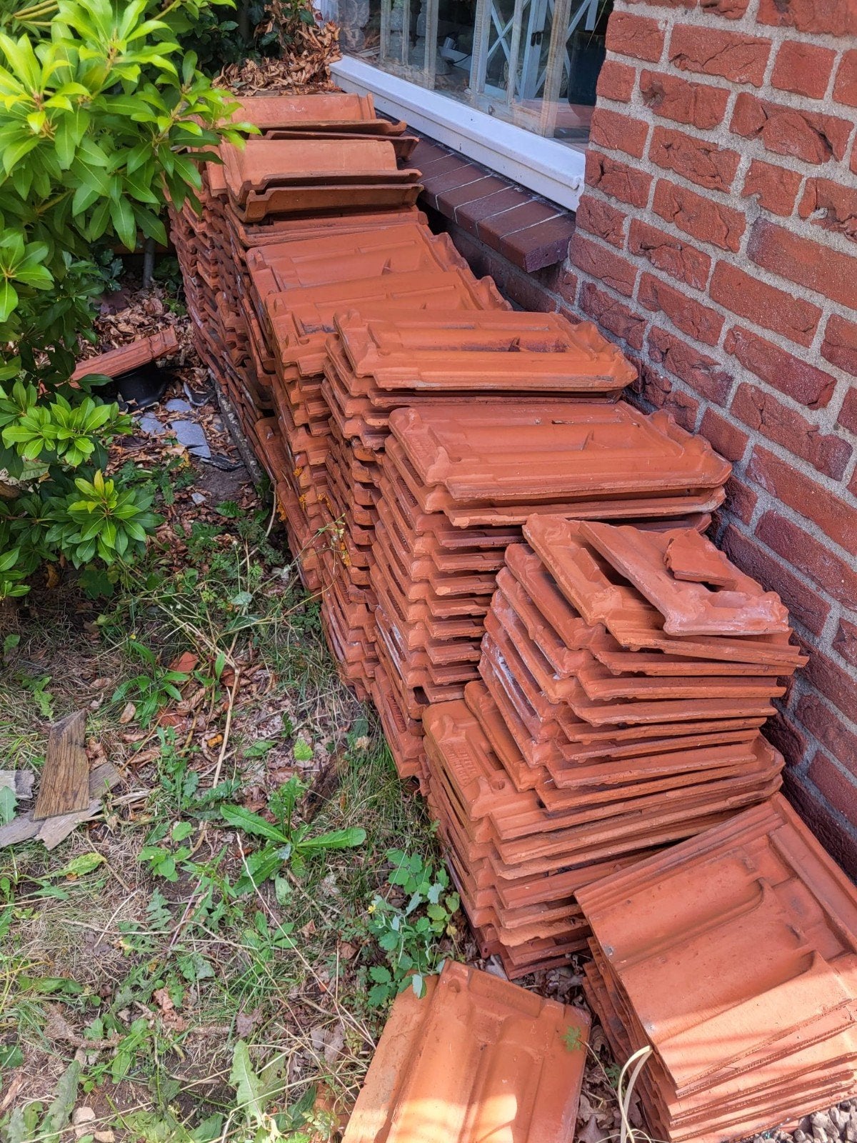 Dakpannen kleur oranje, Doe-het-zelf en Verbouw, Dakpannen en Dakbedekking, Ophalen, Gebruikt, Steen of Klei, 15 m² of meer