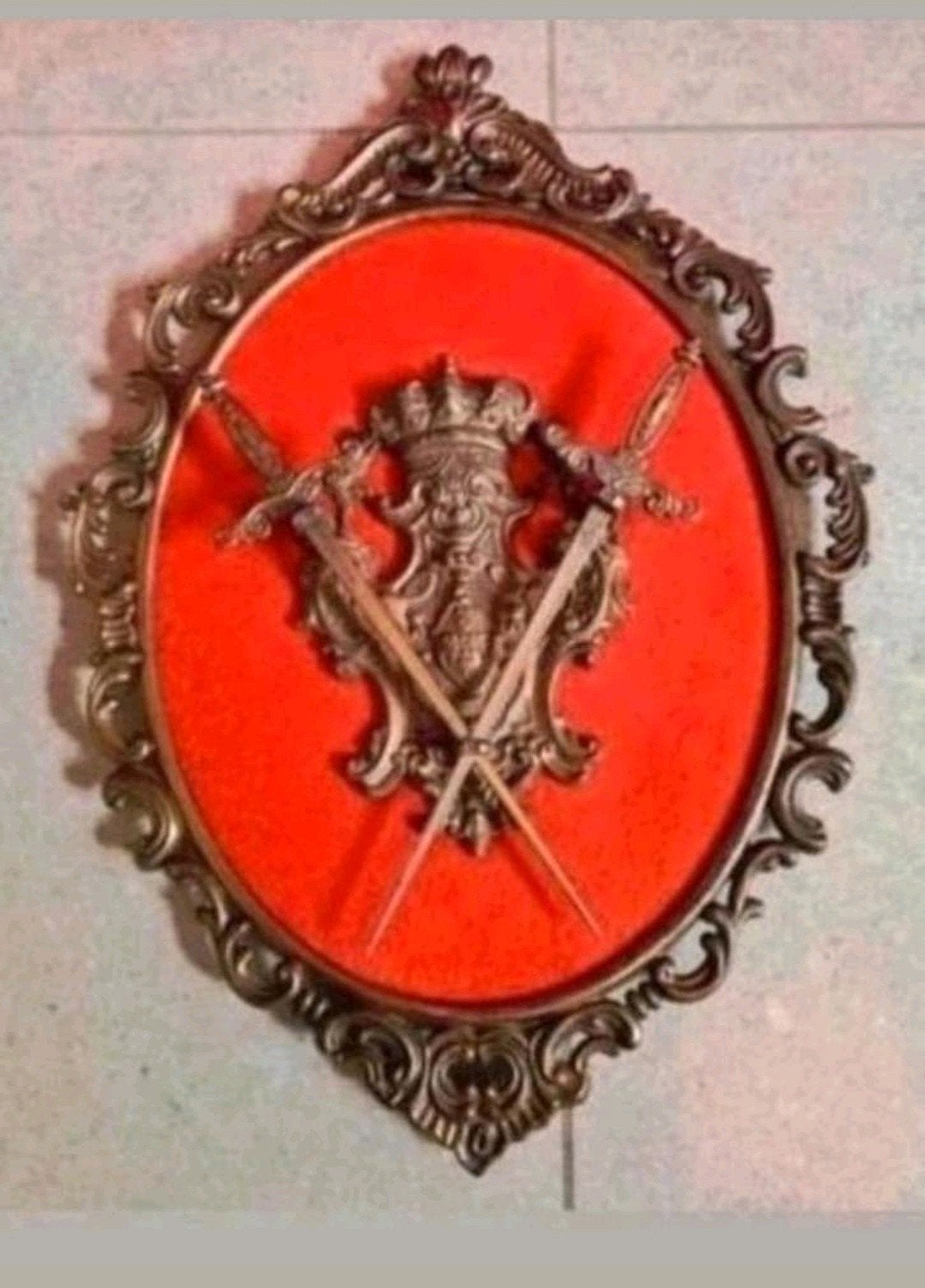 Antiek wapen schild , messing, brons, Ophalen of Verzenden