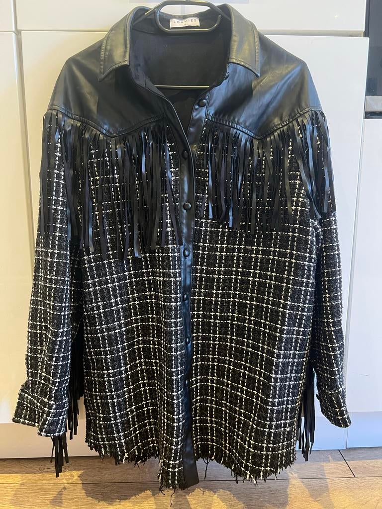 Loavies jasje met franjes, Kleding | Dames, Jassen | Zomer, Ophalen of Verzenden, Gedragen, Maat 36 (S), Zwart