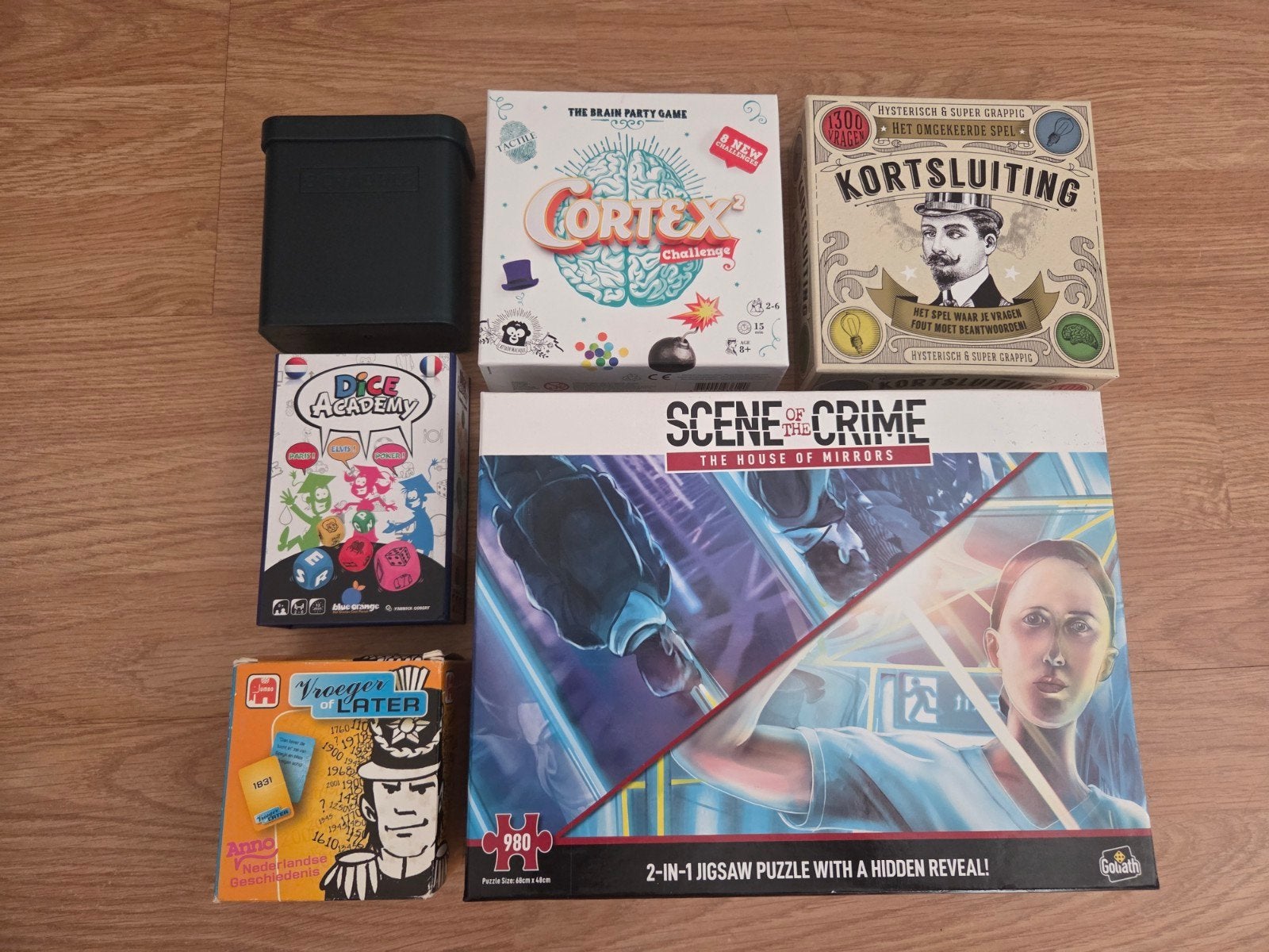 Pakket van 6 quiz/denk/puzzel spellen - samen €10,-, Een of twee spelers, Ophalen of Verzenden, Zo goed als nieuw