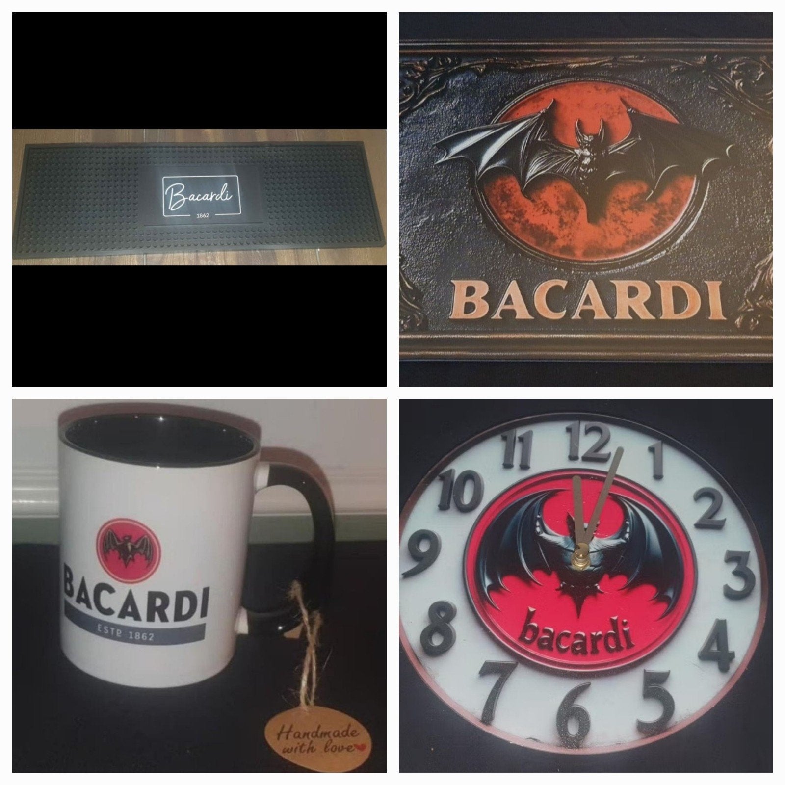 Bacardi Barbenodigdheden: Barmat, Klok, Wandbord, Mok, Ophalen of Verzenden, Nieuw