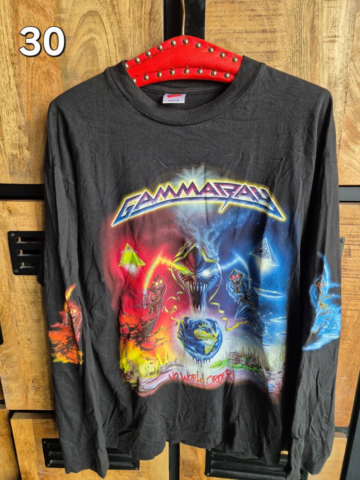Vintage 00s Gamma Ray "No World Order" Tour Shirt Maat XL, Zwart, Maat 56/58 (XL), Ophalen of Verzenden, Gamma Ray