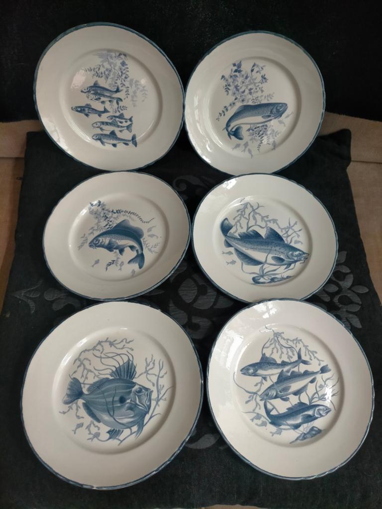 Set van 6 Moulin des Loups Orchies visborden, kan in vaatwas, Antiek en Kunst, Ophalen of Verzenden