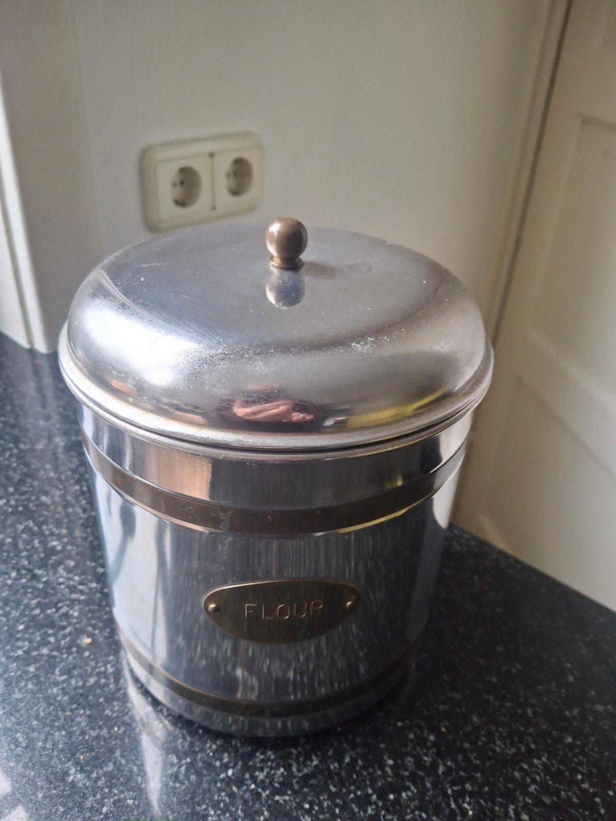 Vintage Portugese Metalutil Rvs voorraadpotten., Ophalen of Verzenden