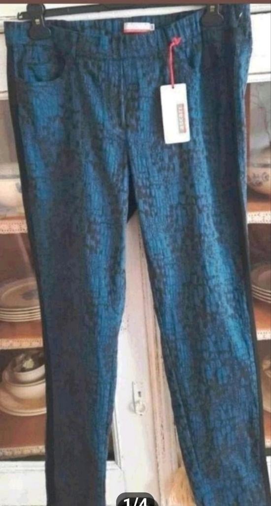 Donkerblauwe snakeprint stretch Ascari broek 44, Kleding | Dames, Ascari, Maat 42/44 (L), Nieuw, Lang