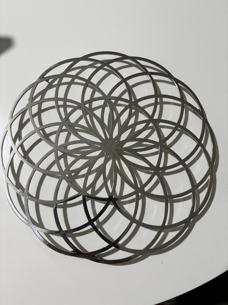 Metalen Wanddecoratie - Geometrische Patronen, Metaal, Zilver, Ophalen of Verzenden, Modern