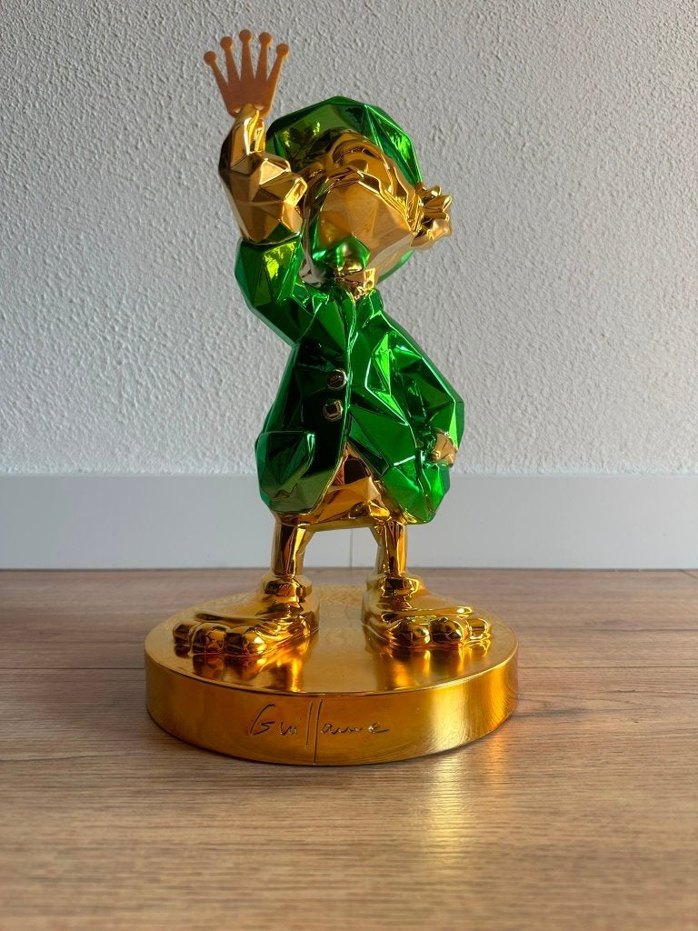 Lior24 Dagobert Duck – Groen/Goud Metallic – Pop Art Beeld, 30 cm, Meerkleurig, Ophalen of Verzenden, Overige materialen