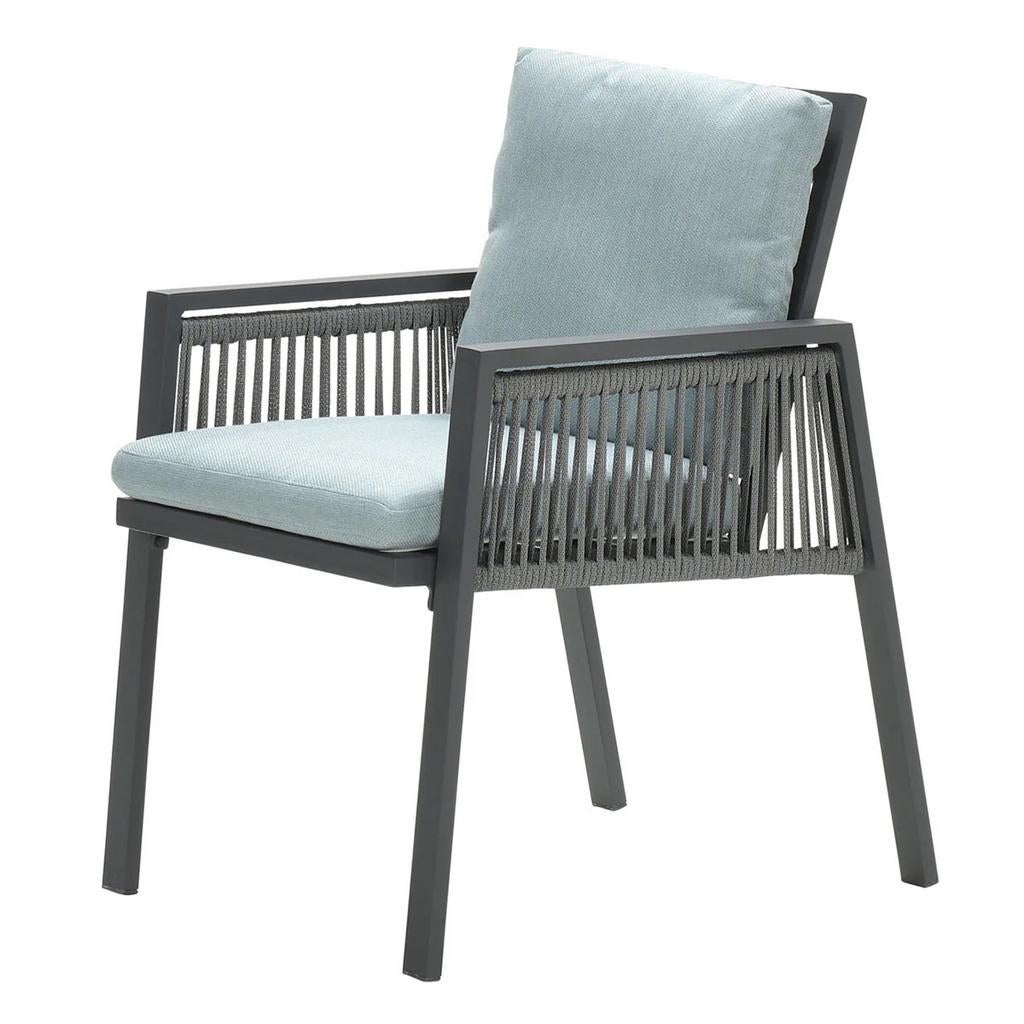 Tuinset aluminium tafel met 4 tuinstoelen rope, Ophalen, 4 zitplaatsen, Tuinset, Eettafel