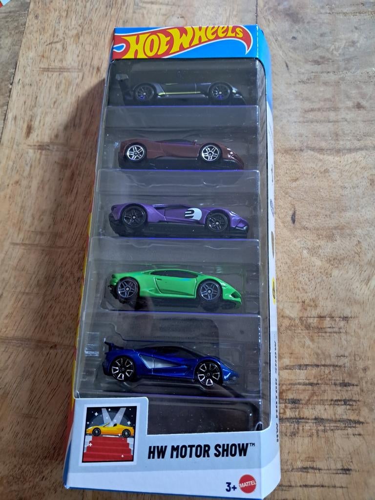 Hot Wheels Motor Show 5 pack nieuw Ford Ferrari Lamborghini, Ophalen of Verzenden, Nieuw, Auto