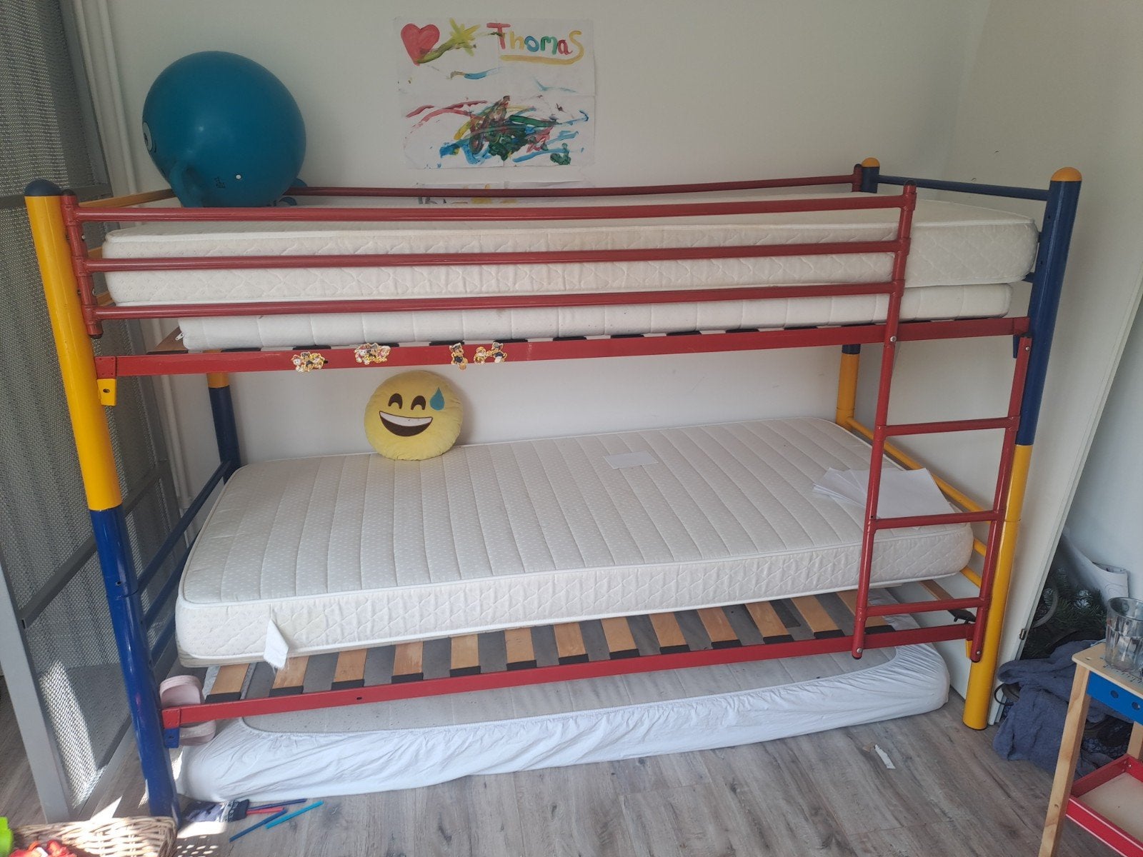 Goed en stevig stapel bed met 2 matrassen erbij, Ophalen, 90 cm, Eenpersoons, Zo goed als nieuw