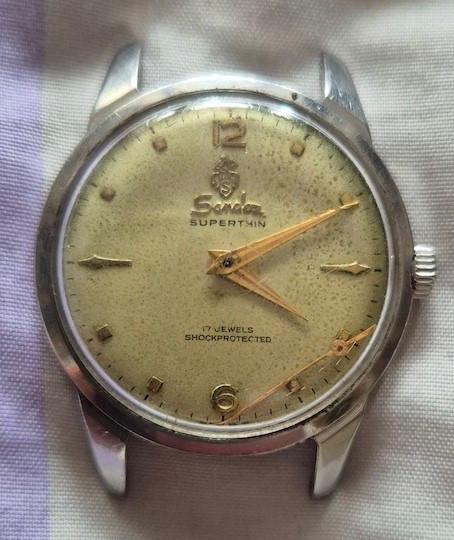 Sandoz mechanische heren horloge (defect)., Overige merken, Staal, Polshorloge, 1960 of later