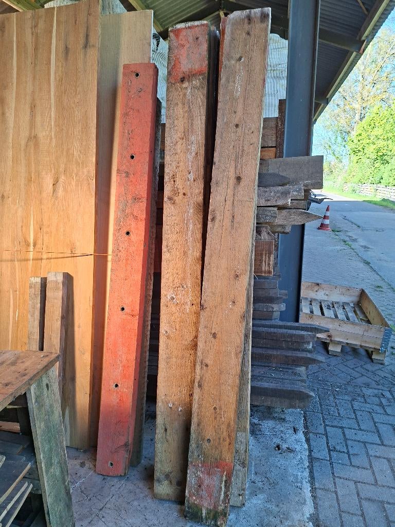 12 gebruikte vuren balken 20x7cm in 1 koop65euro, Ophalen, Gebruikt, 250 tot 300 cm, 50 mm of meer