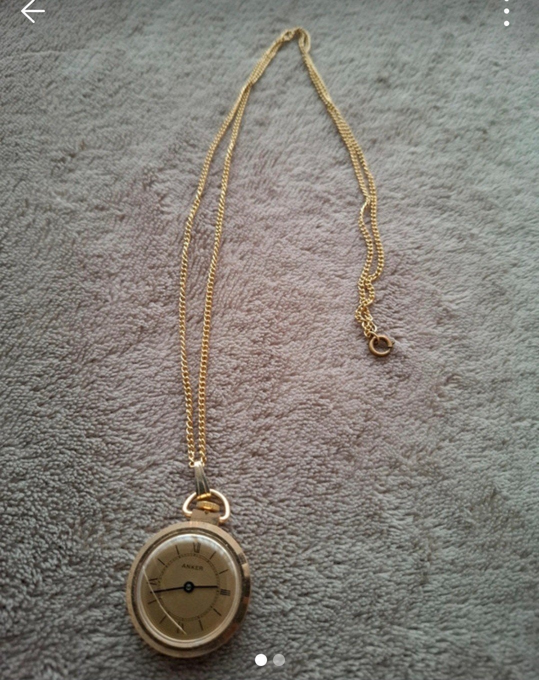 Vintage Anker zakhorloge met ketting - 70 cm lang, Sieraden, Tassen en Uiterlijk, Horloges | Antiek, Overige merken, Overige materialen