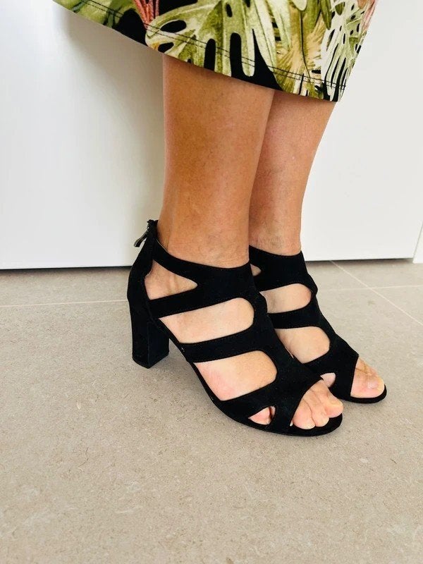 Zwarte sandalen met hak 39, Zwart, Youh!, Zo goed als nieuw, Sandalen of Muiltjes