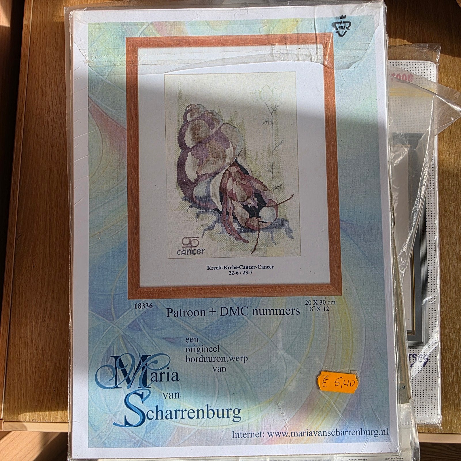 Borduurpakket Kreeft (Cancer) - Maria van Scharrenburg, Ophalen of Verzenden, Nieuw, Handborduren, Borduurpakket