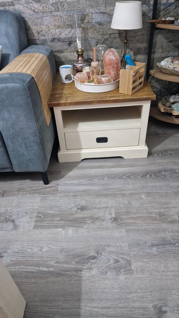 Zwaar salontafeltje 60x60 met lade, Huis en Inrichting, Tafels | Salontafels, Ophalen