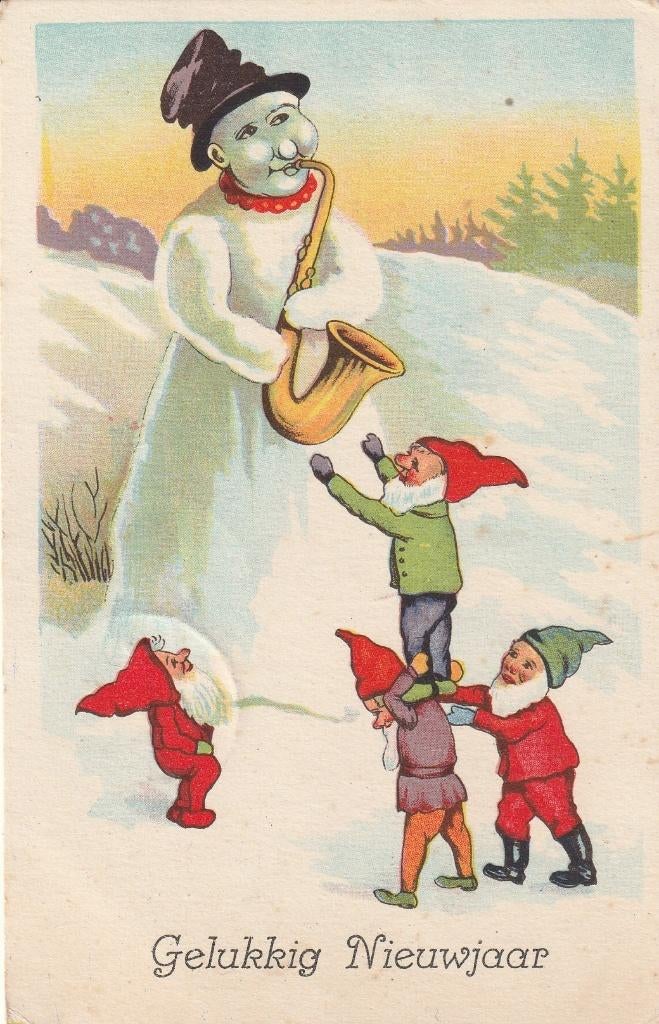 nieuwjaarskaart, Verzenden, Voor 1920, Sterren en Beroemdheden