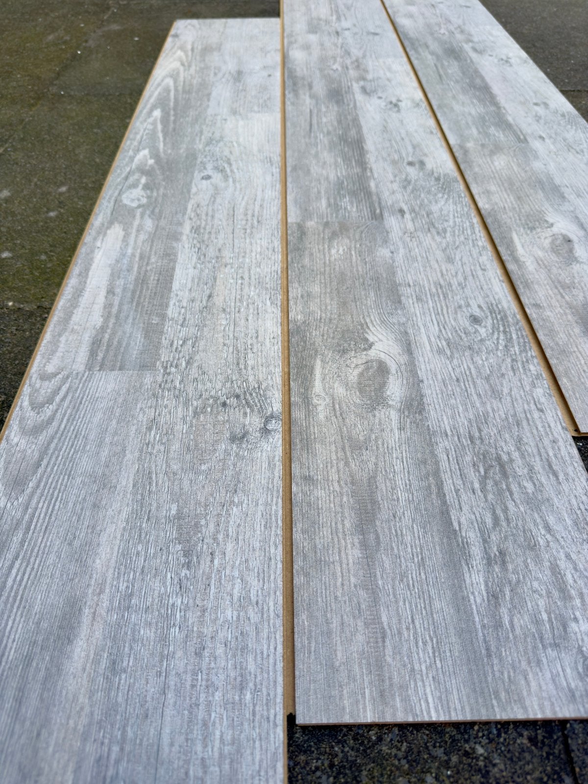Lundia lichtgrijs eiken laminaat 25-30 m2, Ophalen, Gebruikt, 50 tot 150 cm, 10 m² of meer