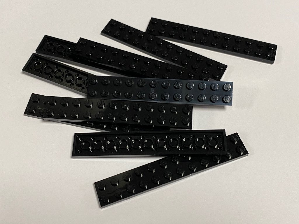 Partij 10x nieuwe zwarte 2x12 Lego platen, Overige thema's, Lego, Nieuw, Ophalen of Verzenden