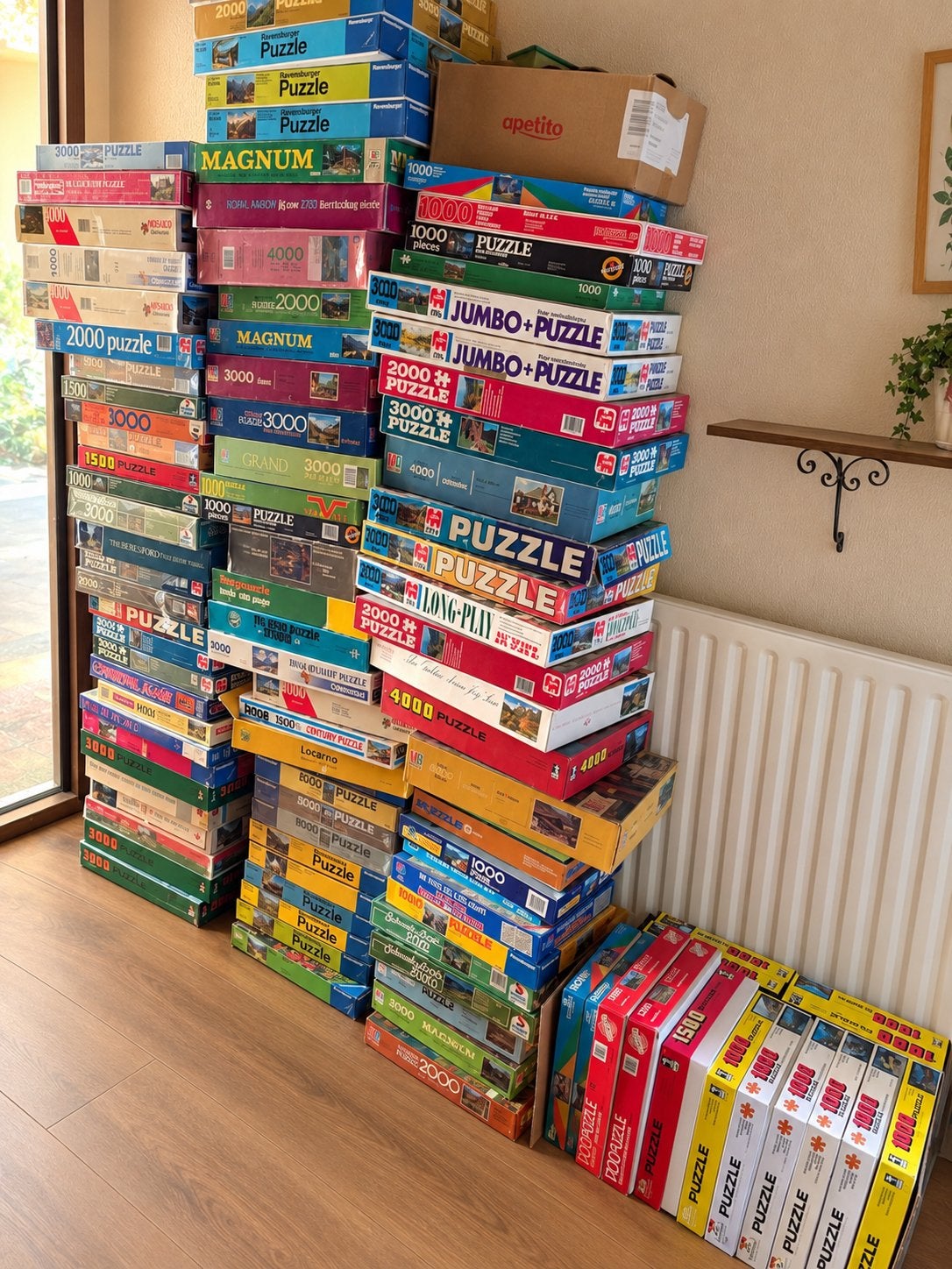 100stuks diverse puzzels, Hobby en Vrije tijd, Ophalen of Verzenden, Meer dan 1500 stukjes, Gebruikt, Legpuzzel