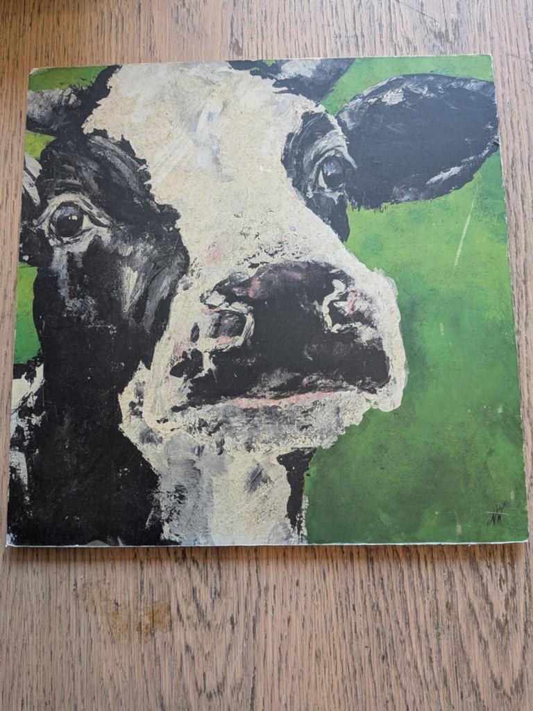 Schilderij koe op hout, Antiek en Kunst, Ophalen of Verzenden