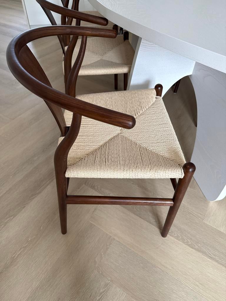 SKLUM Uish Japandi Eetstoelen - Hout en Riet, Japandi, Bruin, Ophalen of Verzenden, Zo goed als nieuw