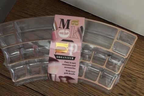 Make-up organizer kunststof -rosé goud details 28.5x12x6.5cm, Ophalen of Verzenden, Nieuw, Gehele gezicht