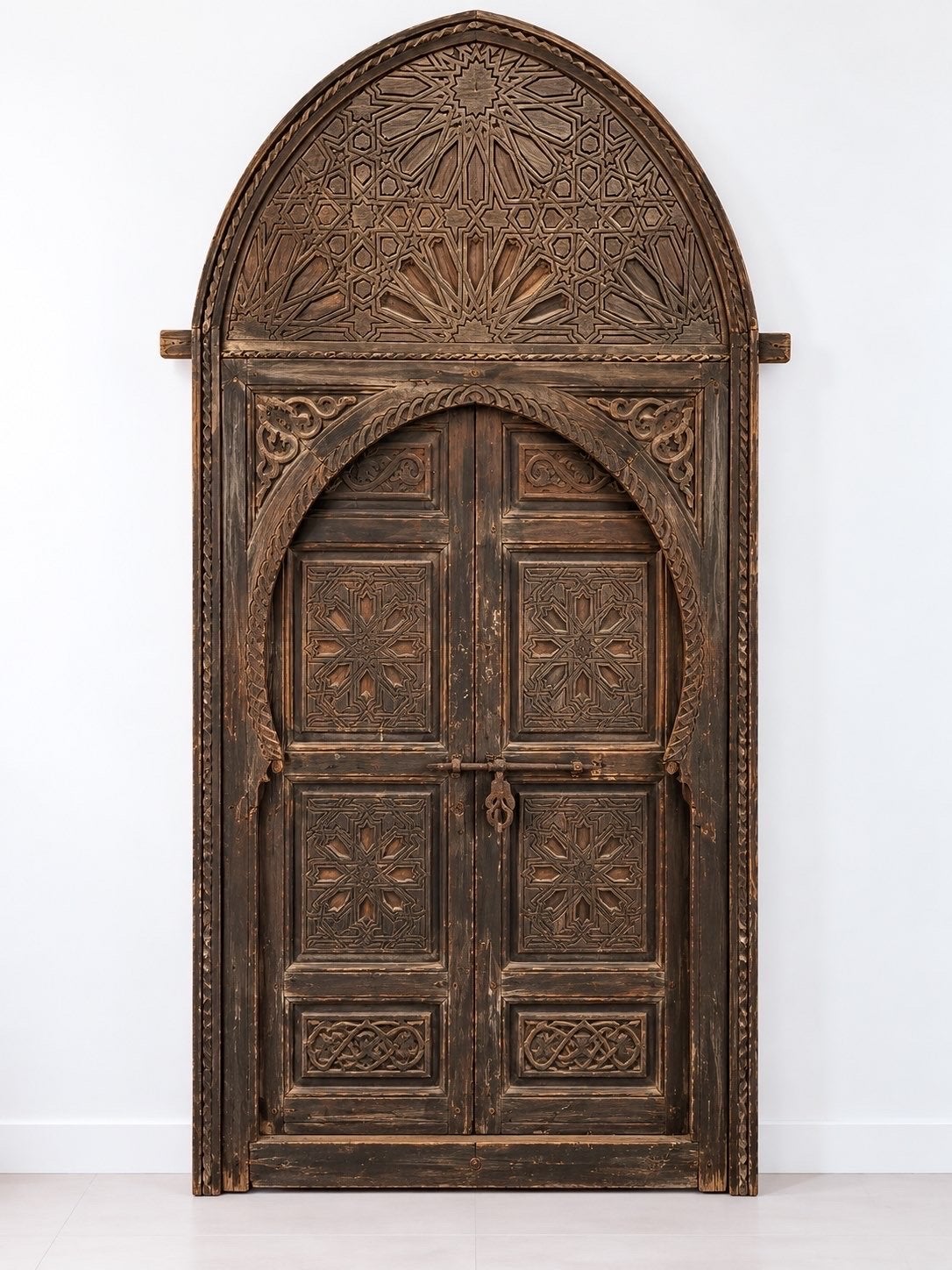 Bewerkt houten klapdeur - 220x106 cm, Ophalen