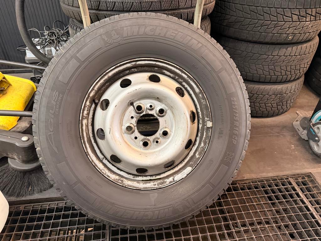 Fiat camper reservewiel 5x130 Michelin 225/75/16, Ophalen, 16 inch, Banden en Velgen, All Season