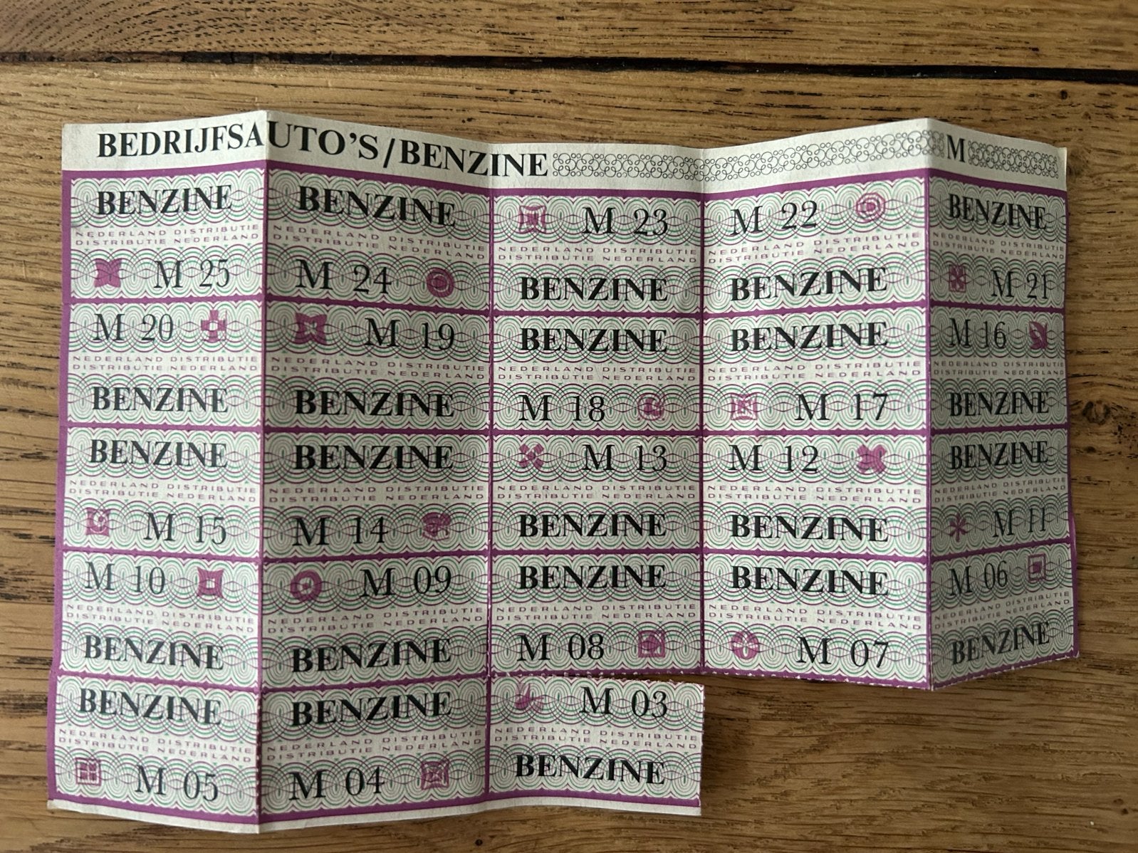 Oude benzinebonnen uit de Tweede Wereldoorlog, Verzamelen, Ophalen, Gebruikt