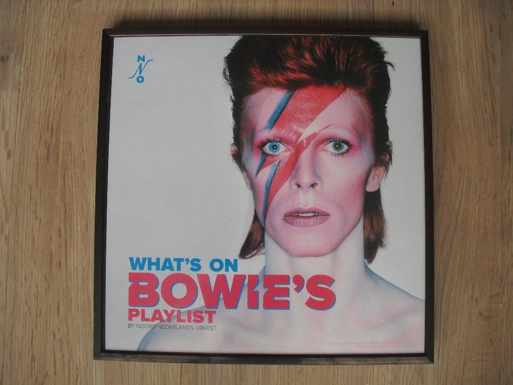 reclame David Bowie NNO Groninger Museum Elpee hoes affiche, Ophalen of Verzenden, Gebruikt, 12 inch, Poprock