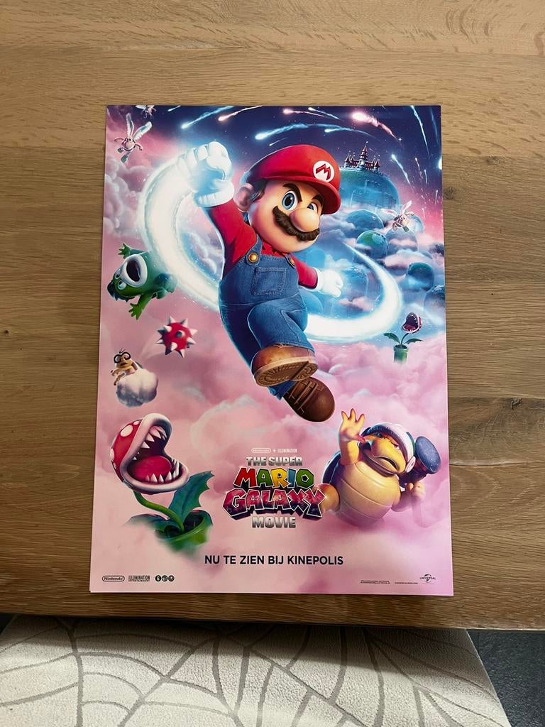 The Super Mario Galaxy movie poster *nieuw*, Ophalen of Verzenden, Zo goed als nieuw, Wanddecoratie