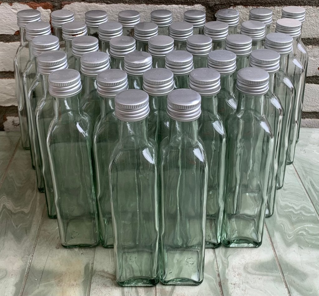37 lege glazen flessen [250ml], Overige typen, Ophalen of Verzenden, Gebruikt, Glas