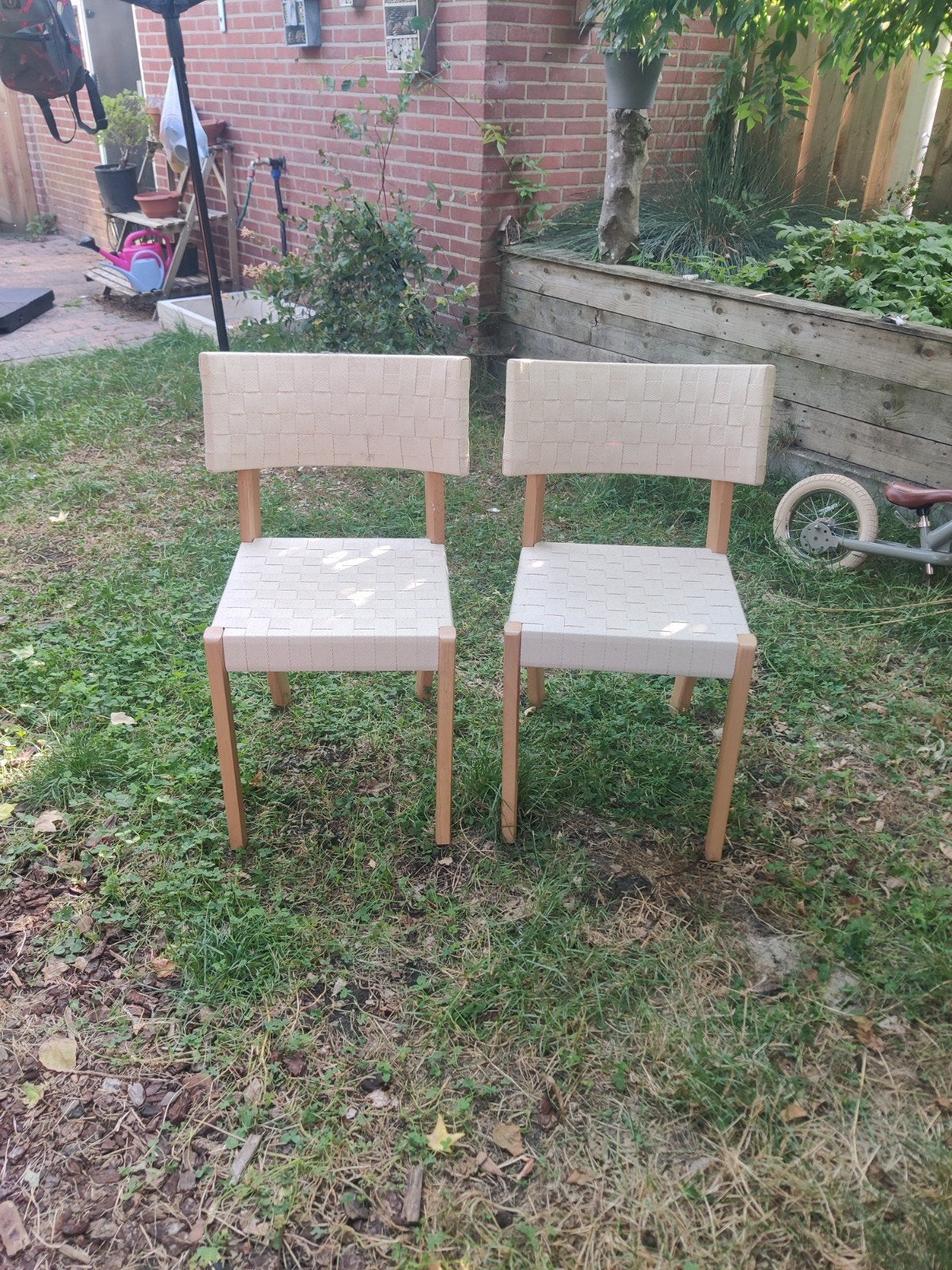 Set van 2 geweven stoelen, Ophalen, Gebruikt, Twee, Overige kleuren