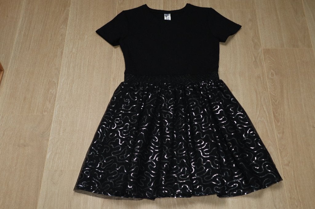 C&A here+there feest glitter jurkje meisje ZGAN MT 158/164, Ophalen of Verzenden, Zo goed als nieuw, Meisje, Jurk of Rok