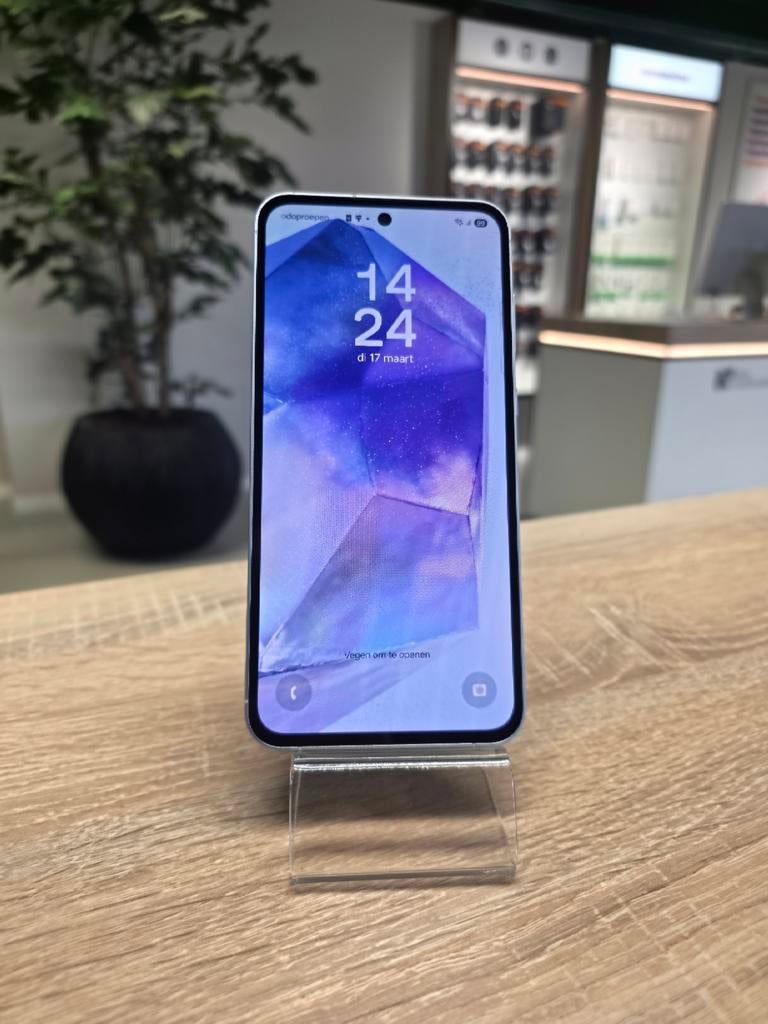 Samsung Galaxy A55 5G 128GB Blauw 2 jaar garantie, Blauw, Touchscreen, Refurbished, Ophalen of Verzenden