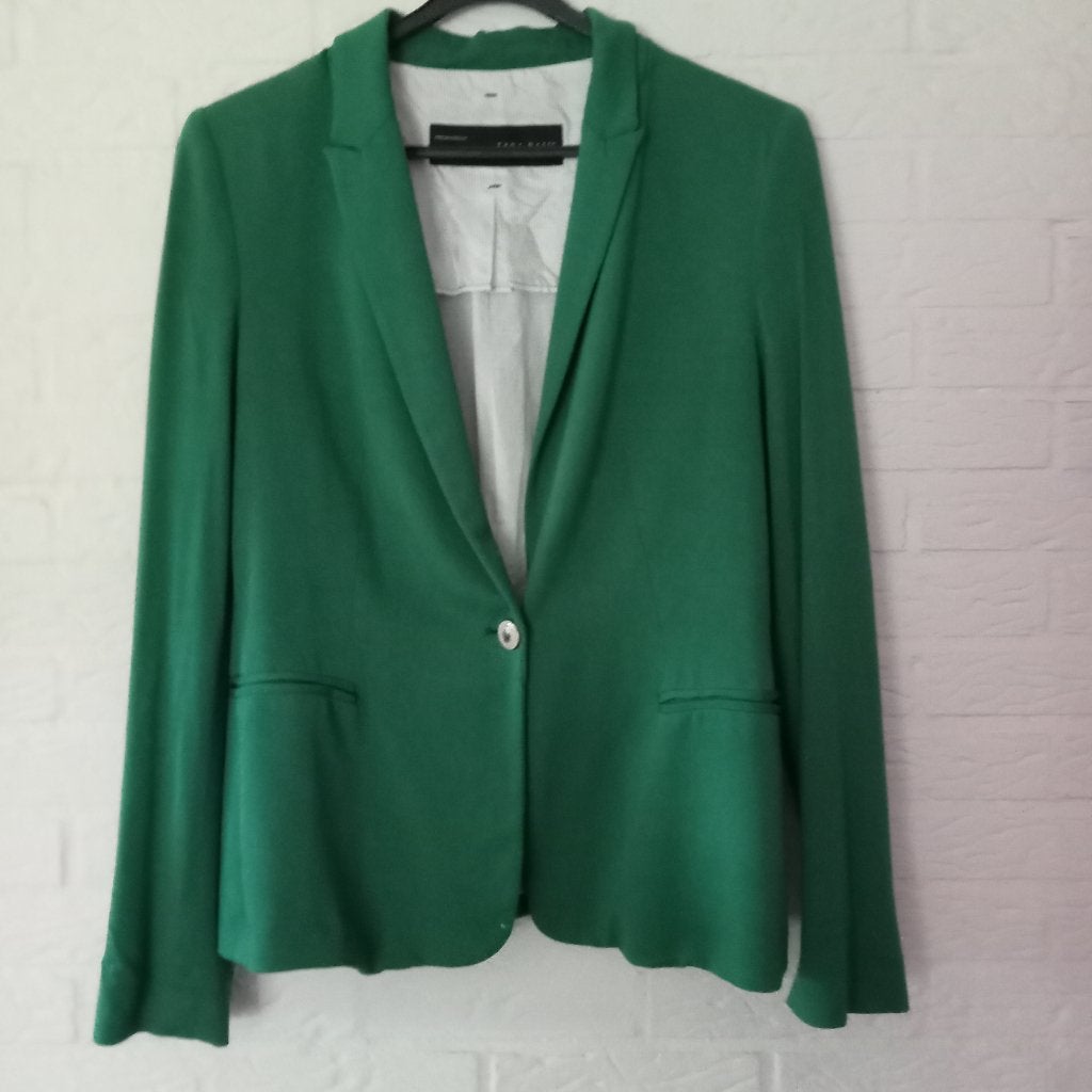 Zara groen jersey blazer ( maat XL - valt als maat 38/40), Maat 38/40 (M), Zara, Ophalen of Verzenden, Zo goed als nieuw