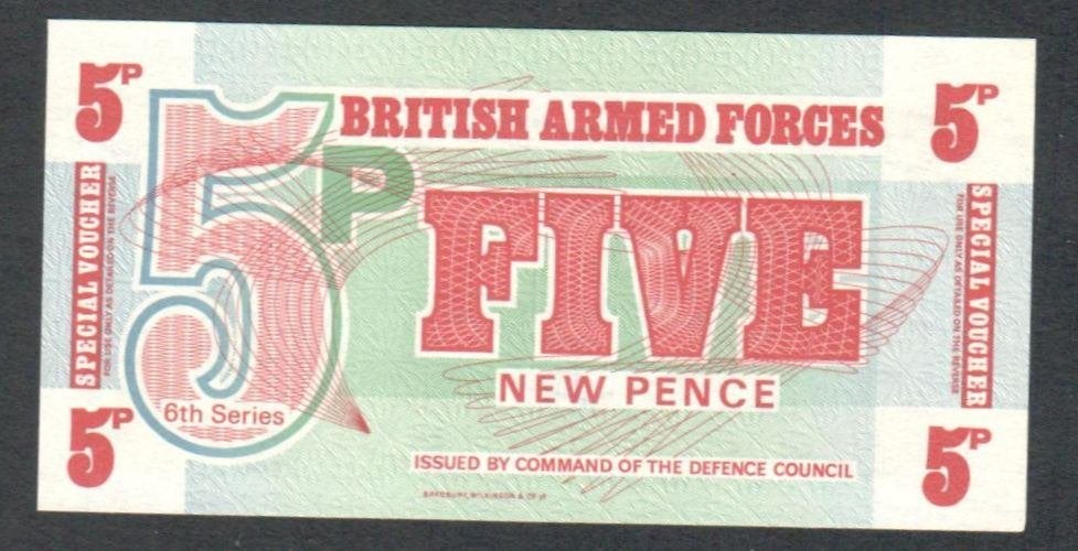 Bankbiljet   Verenigd Koningrijk BAF 5 New Pence ND 1972 UNC, Ophalen of Verzenden, Overige landen, Los biljet