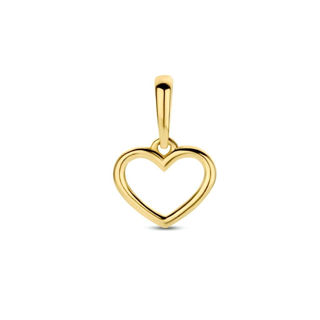 Gouden open Hart hangertje - 14 karaat goud, Sieraden, Tassen en Uiterlijk, Kettinghangers, Nieuw, Ophalen of Verzenden, Hart
