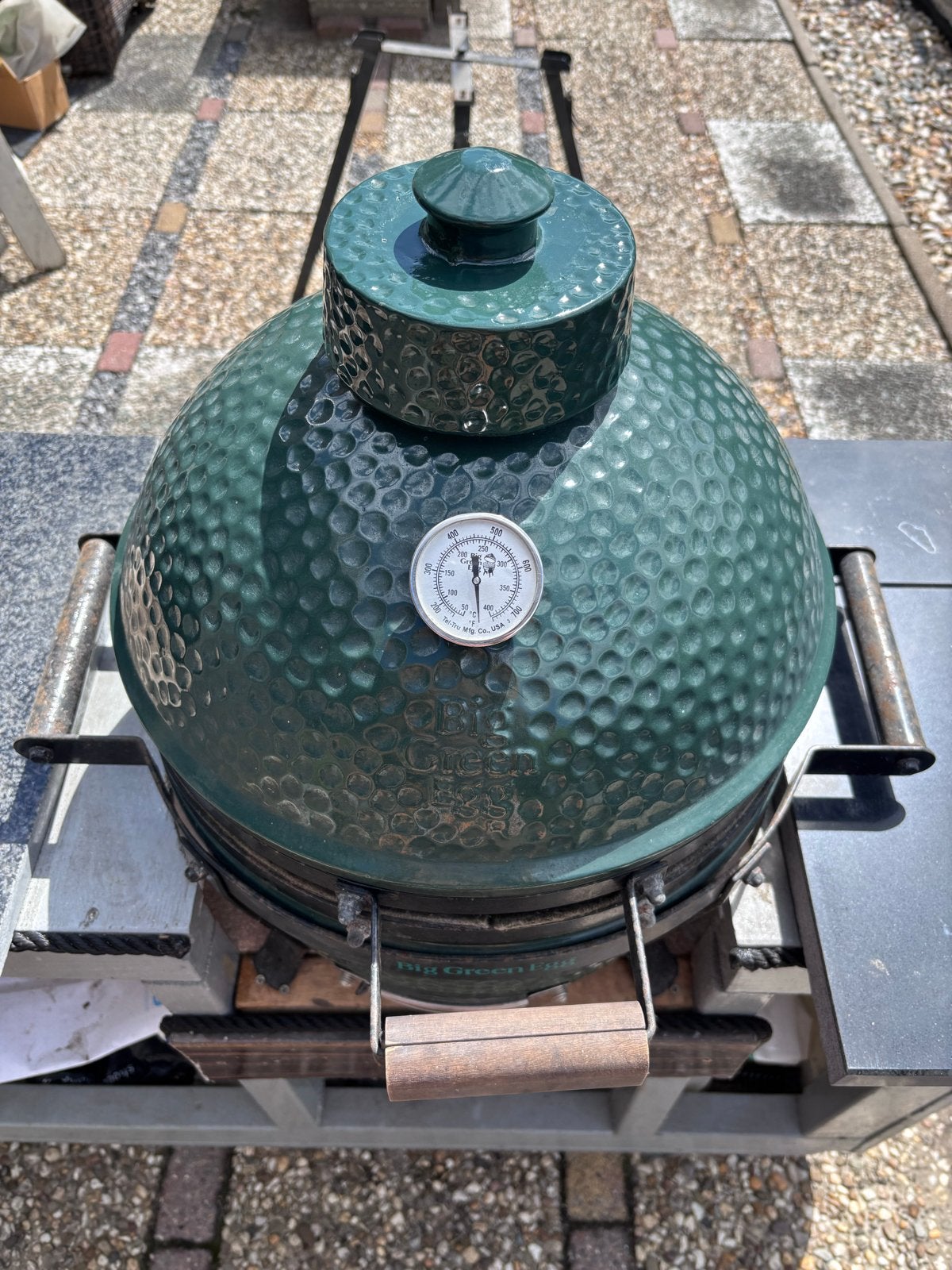 Big Green Egg MiniMax,compleet buitenkeuken en accessoires, Ophalen, Gebruikt