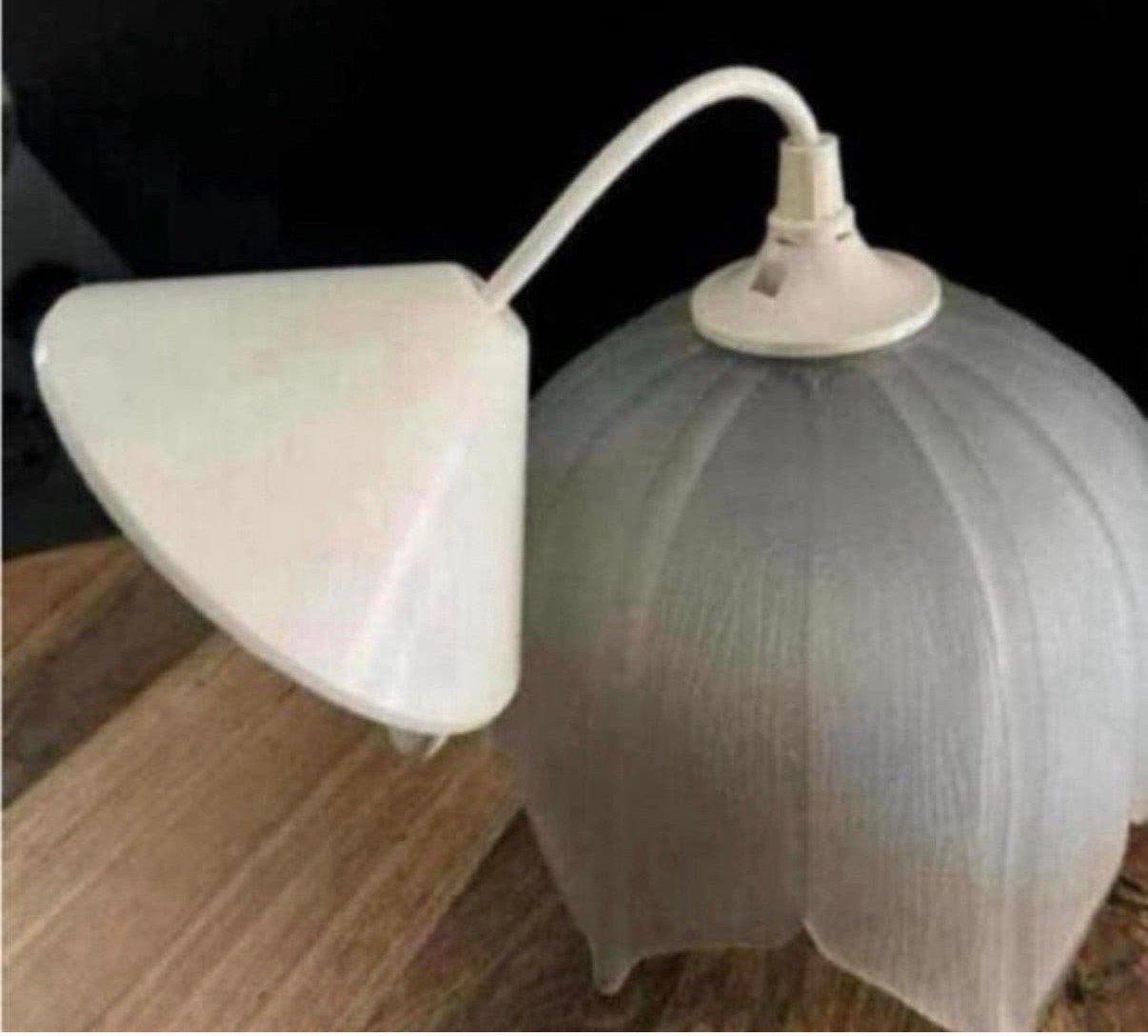 Vintage glazen kelk hanglamp, Ophalen of Verzenden, Glas