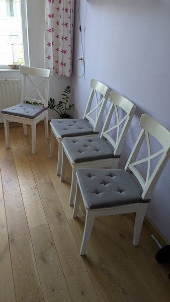 Eetkamer stoelen IKEA, Ophalen, Gebruikt, Wit, Vier