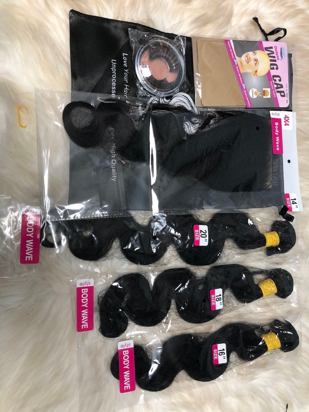 Haarverlenging Body Wave 16", 18", 20" met Wig Cap, Ophalen of Verzenden, Nieuw, Pruik of Haarverlenging